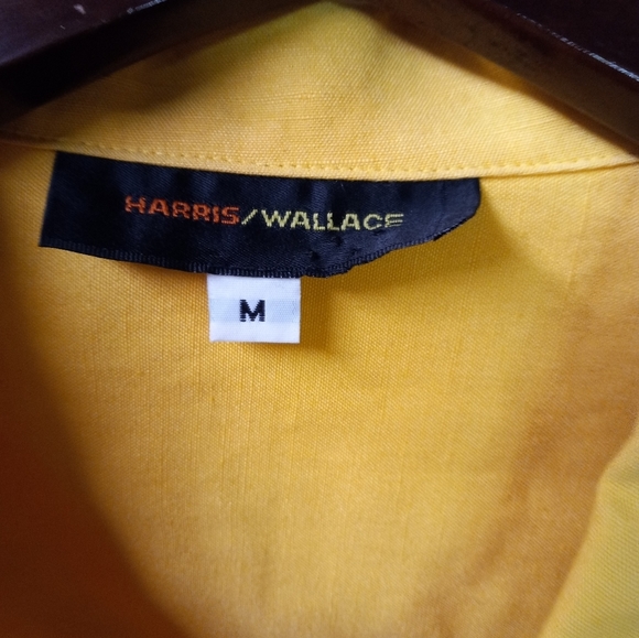 Harris Wallace Shirt Yellow Womens Long Sleeves Button Down Bamboo, Size M/52 - Picture 3 of 10
